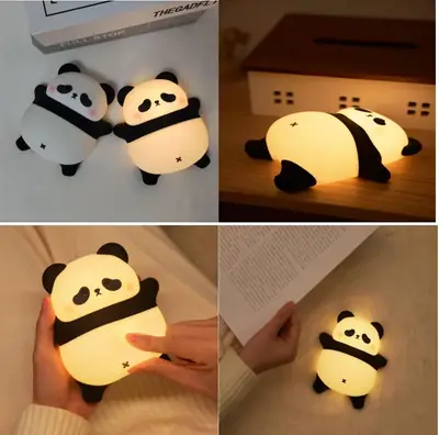 Lying Panda Silicone Night Light Lamp, Squishy Baby Night Lamp