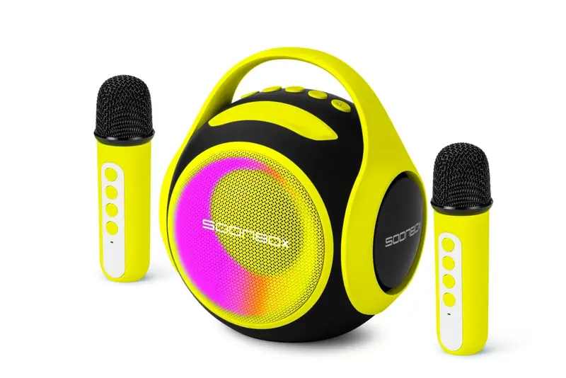 SoonBox Karaoke Bluetooth Speaker, 20W, RGB, FM Radio, 5.3 inch